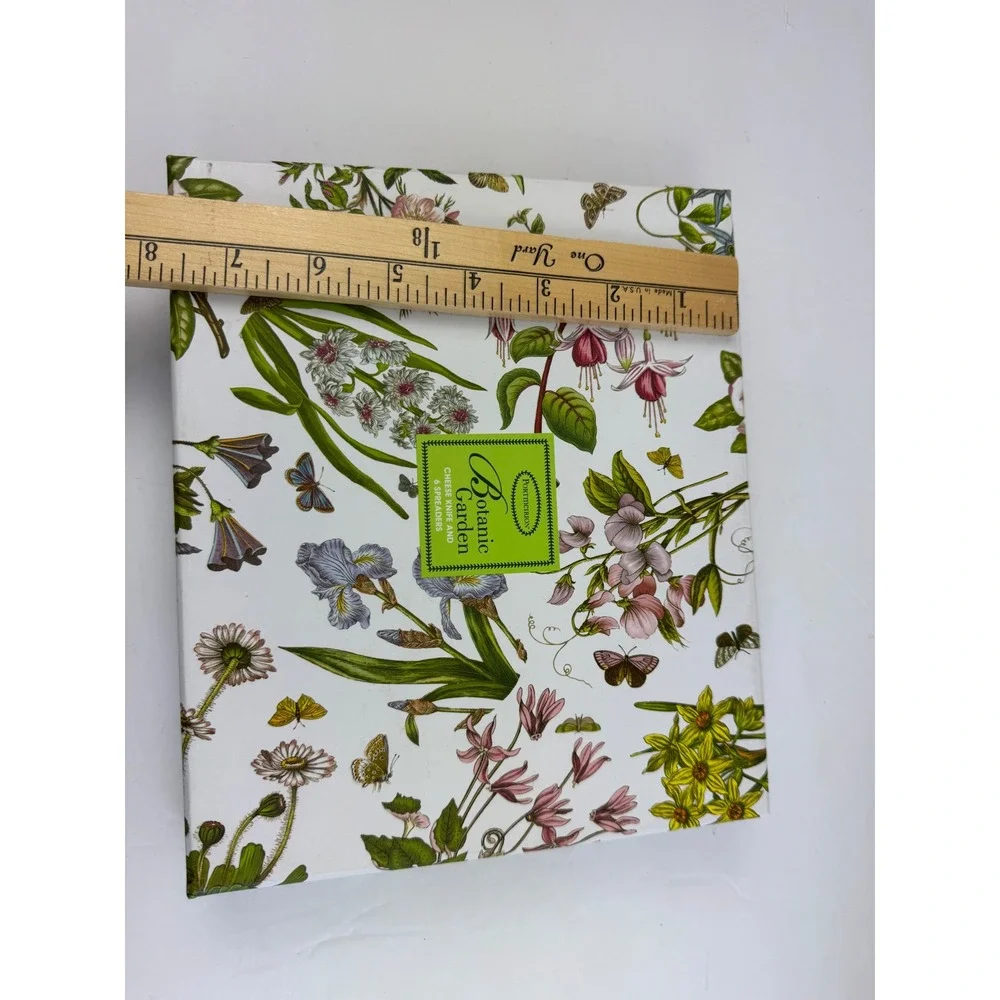 Portmeirion Botanic Garden Cheese Knife 6 Spreaders Set Floral Ceramic Handle